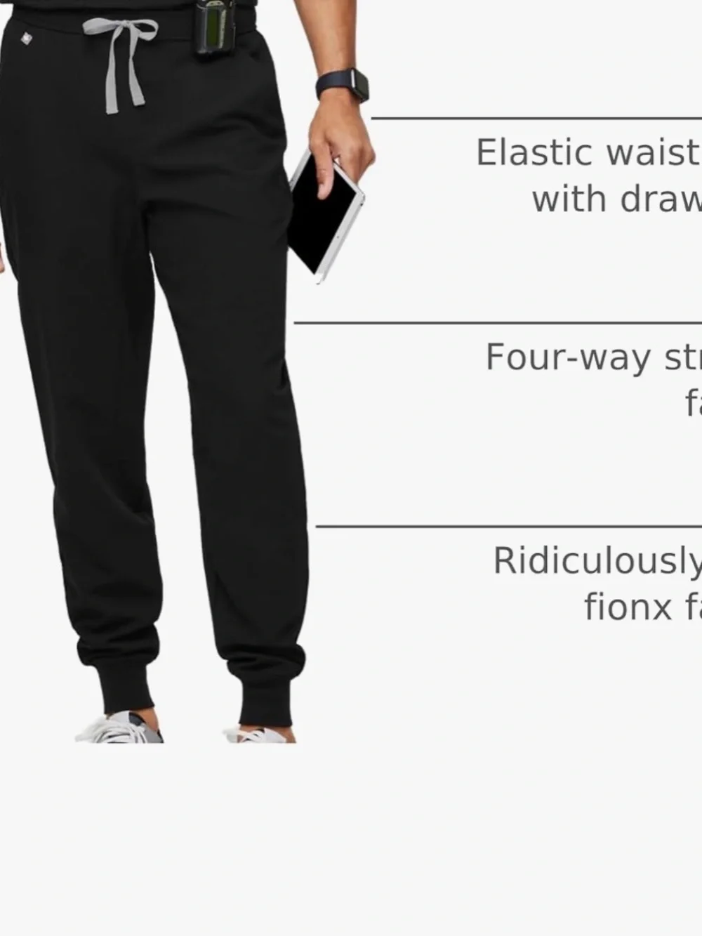 FIGS | “Tansen” Black 5 Pocket Scrub Joggers - Men’s Medium